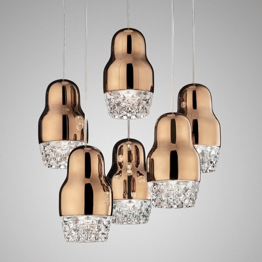 Подвесной светильник SP FEDOR 1 Rose Gold от Axo Light AXO LIGHT ДИЗАЙНЕРСКИЕ 243100 Прозрачный;золото  - Вид №3