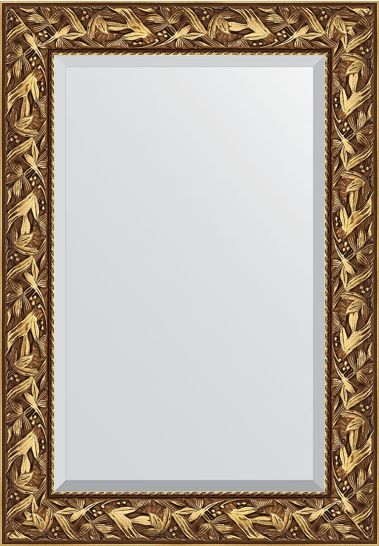 BY 3441 Зеркало с фацетом в багетной раме - византия золото 99 mm EVOFORM Exclusive