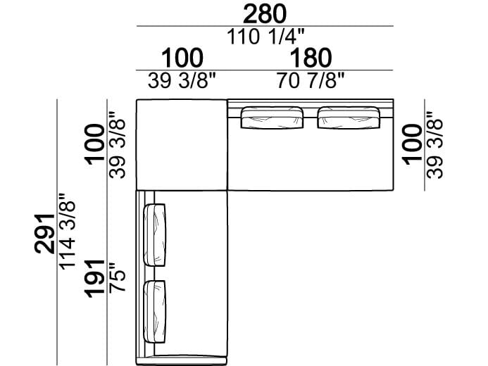 Тканевый диван с полуостровом Arketipo MOSS ARCH-00121787 - Вид №27