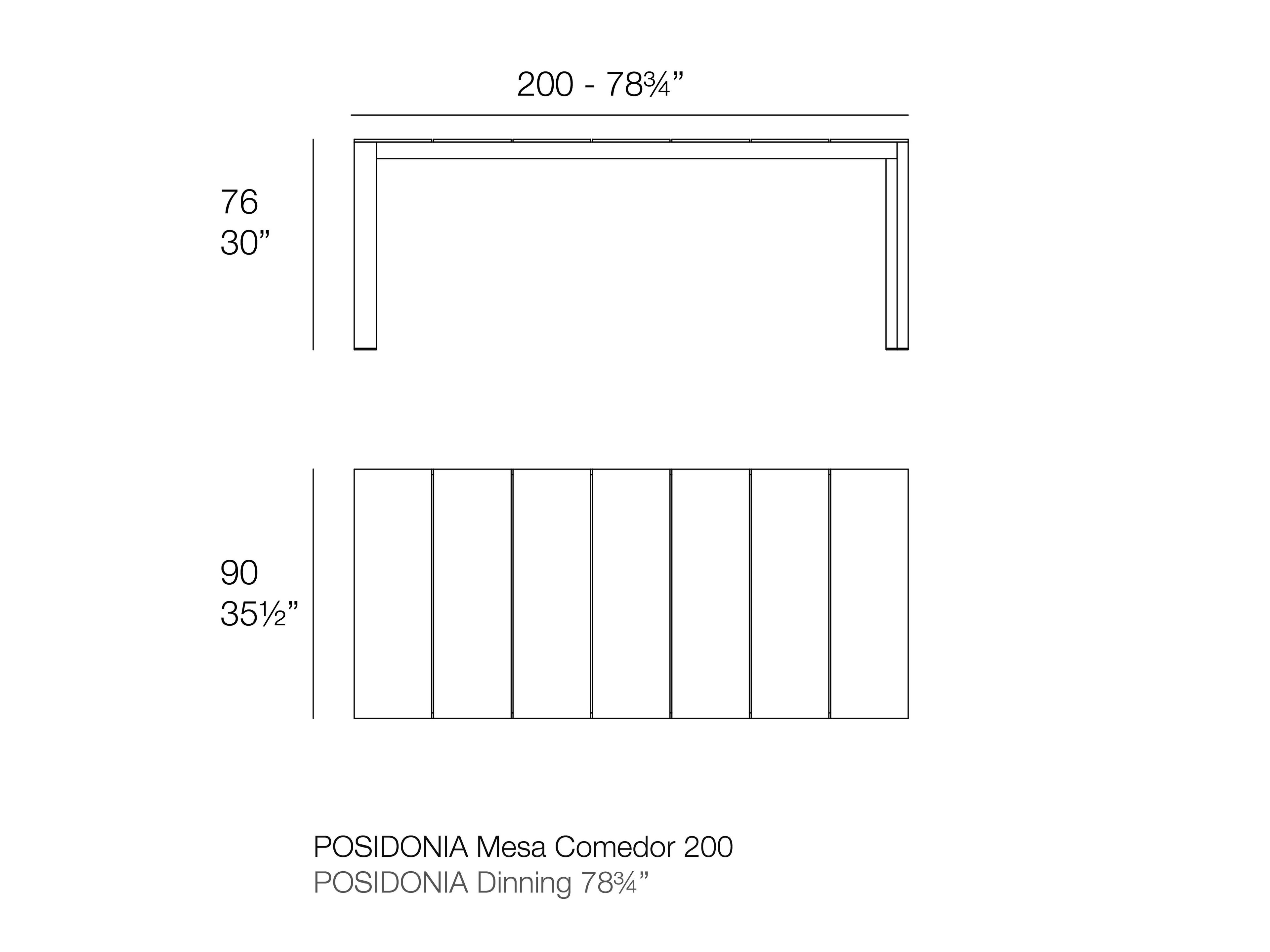 Алюминиевый прямоугольный садовый стол Vondom Posidonia ARCH-00082065 - Вид №2