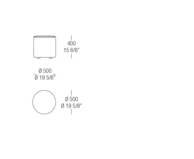Круглый кожаный пуф MisuraEmme STONE ARCH-00069581 - Вид №3