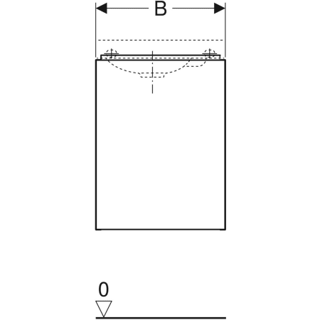500.607.16.1 Шкафчик для раковины Geberit Acanto, с одной дверью и сифоном Geberit  - Вид №3