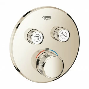 Термостат GROHE Grohtherm SmartControl для встраиваемого монтажа на 2 выхода, внешняя часть, никель глянец (29119BE0)