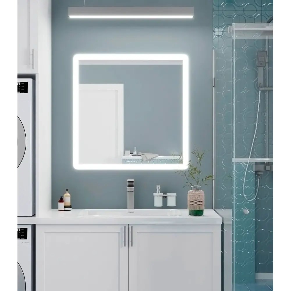 Зеркало для ванной Omega Glass Тип 1 SD30 с подсветкой 70x70 см квадратное STLM-2010635