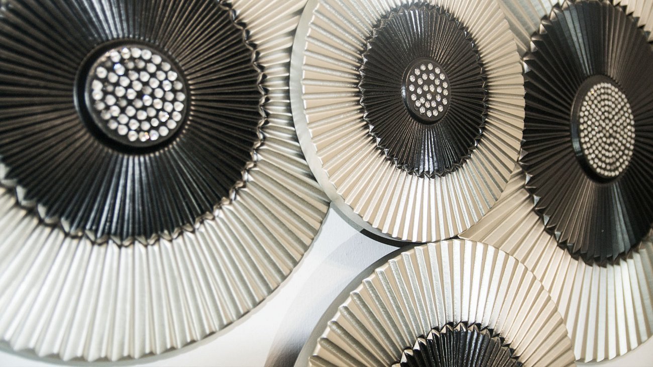 Панно декоративное настенное из дерева со стразами Swarovski 130х85 см черный с серебром Dimension-2 EVENHOME  00-3878824 Серебро;черный  - Вид №4