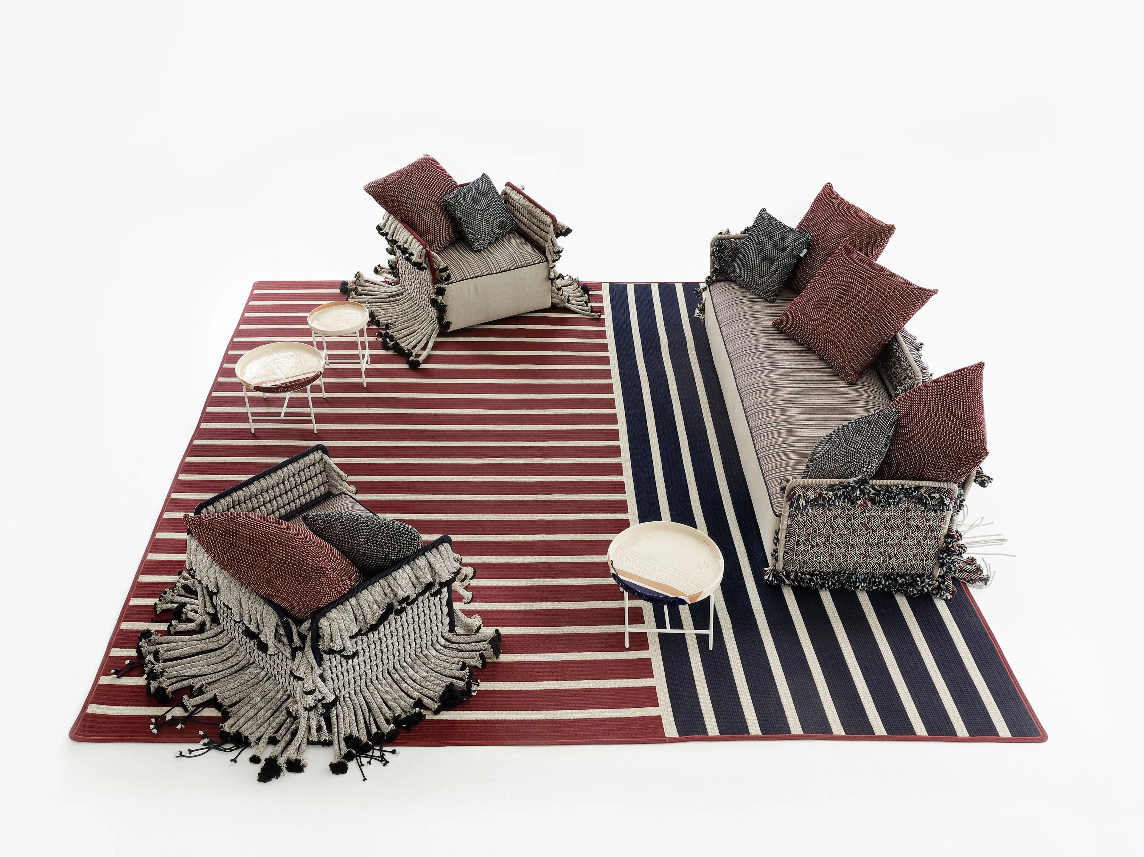 Квадратный ковер ручной работы из полосатой ткани Nodo Italia Antonio Marras + Nodo Italia ARCH-00061920 - Вид №5