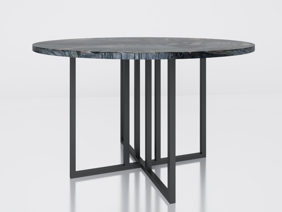 Обеденный стол круглый с мраморной столешницей 100 см "Хэнкок" АЛЕТАН  350937 Черный  - Вид №1