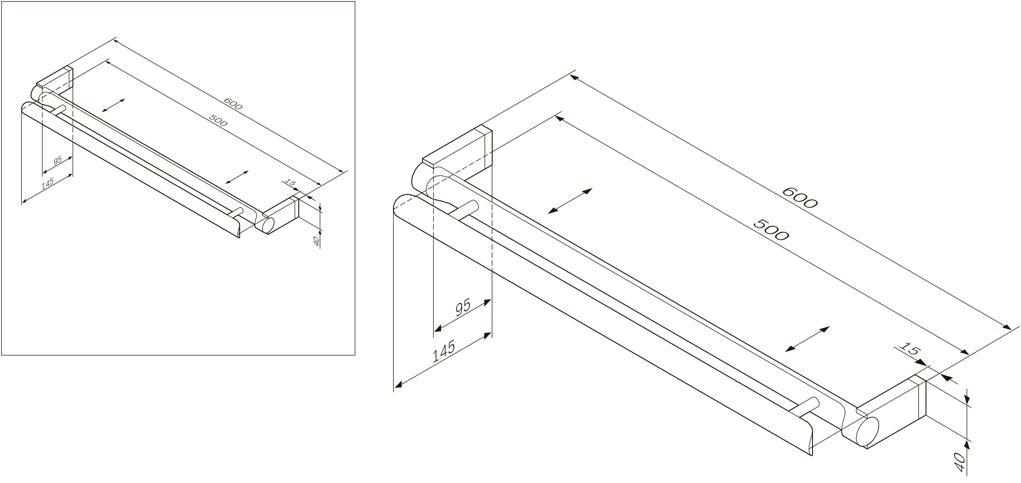A10336400 Выдвижная двойная вешалка для полотенец хром шт AM.PM Admire - Вид №2