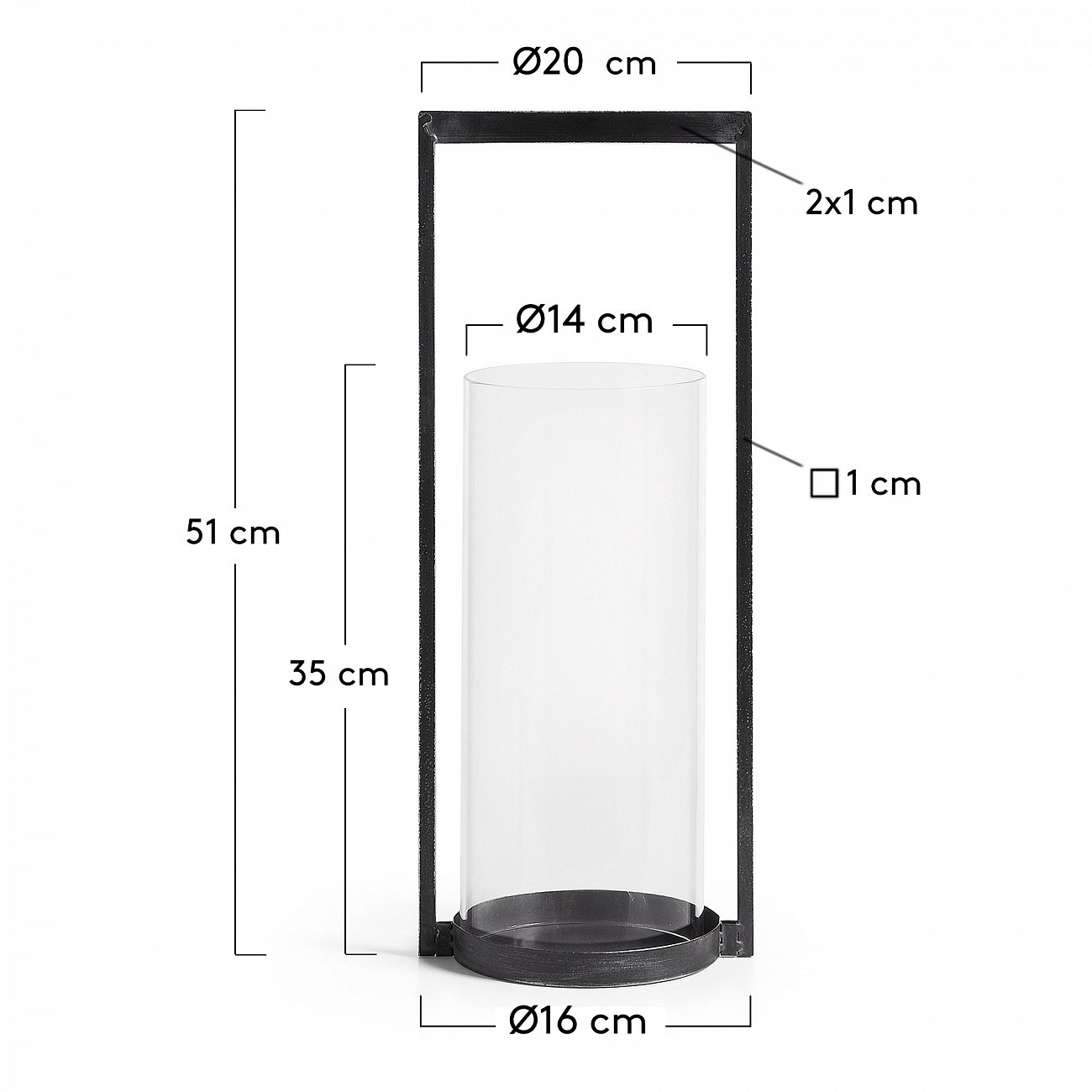 Подсвечник металлический графитовый Amadeus от La Forma LA FORMA  342942 Прозрачный;черный  - Вид №2