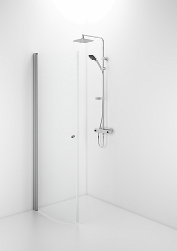 58808190 Гнутая дверь IFO Space SBNK, алюминиевый профиль, прозрачное стекло с ручкой, SBNK 800. Высота 1850 мм