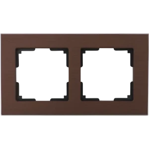 Рамка для розеток и выключателей Werkel Aluminium 2 поста, цвет коричневый