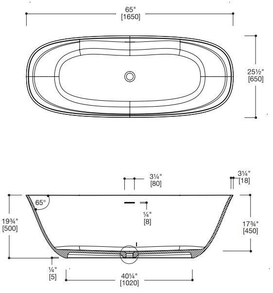 Blu Bathworks® Отдельностоящая овальная ванна цвета blue ∙ stone ™ Luna Bt0402n16 - Вид №4