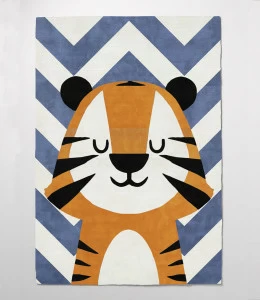 Ковер детский Tiger Cub light-blue 140х200 синий RUGBERRY TIGER CUB 326151 Синий;оранжевый