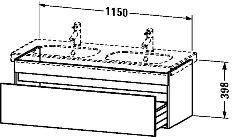 Тумбочка подвесная DuraStyle #DS6386 1150 x 453 мм Duravit DS638602121 - Вид №1