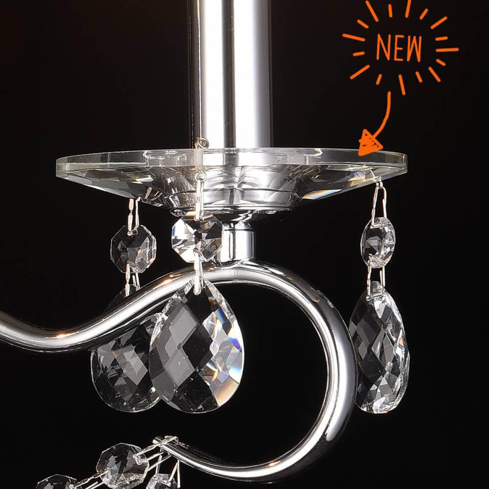 Бра настенное серебристое хром Lumien Hall "Юнона" 0016/2W-CR LUMIEN HALL СВЕЧА 00-3931620 Хром  - Вид №3