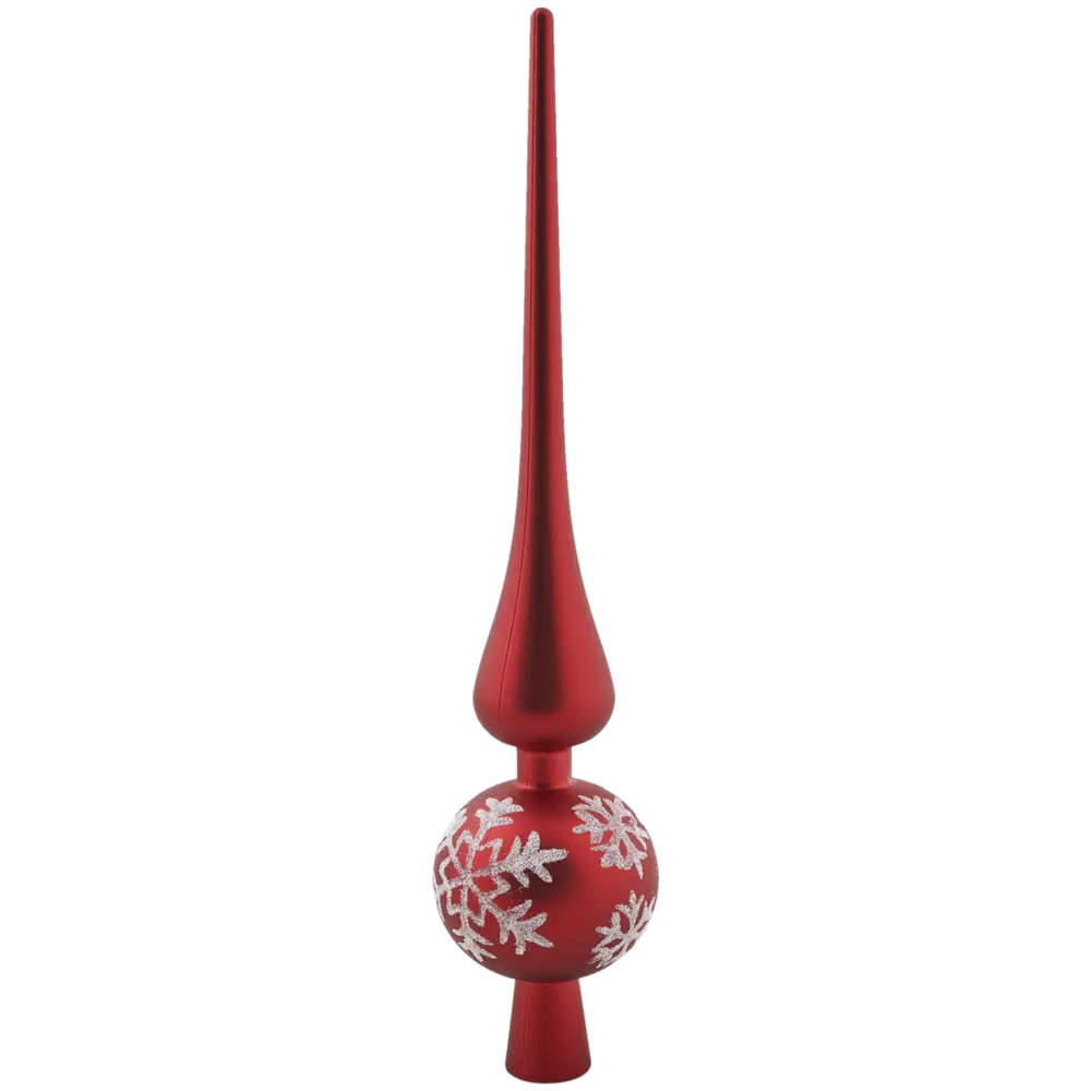 Верхушка на елку Christmas Красная со снежинками h32 см 82196185 STLM-2071322 Santreyd  - Вид №1