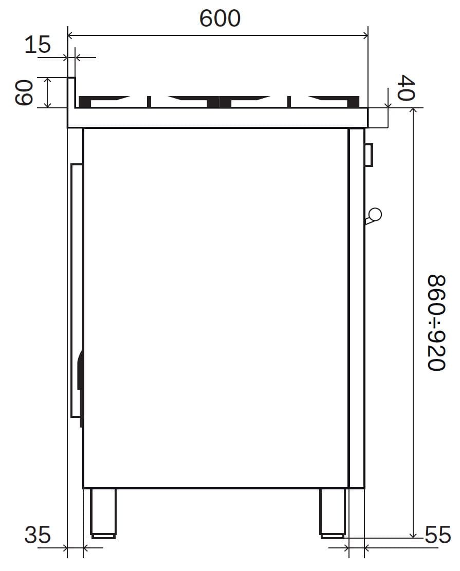 Стальная отдельно стоящая кухня с индукционной плитой Ilve Professional Plus ARCH-00129164 - Вид №1