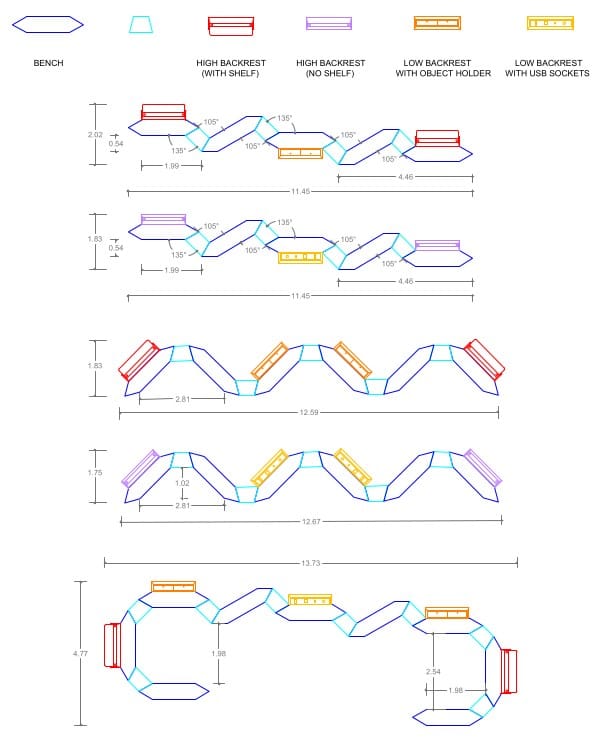 Модульная система сидений из ткани SITIA Rocks ARCH-00058532 - Вид №20