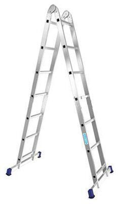 Лестница алюминиевая двухсекционная шарнирная  профессиональная  2*7