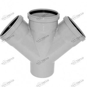 Крестовина канализационная Д110х110х110мм 45 градусов Политек 6287