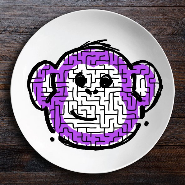 O002 Набор тарелок «зоолаб», лис/обезьяна BadLab  - Вид №2