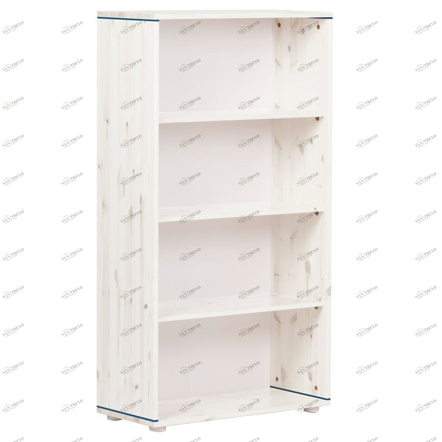 Стеллаж Flexa Classic storage с 3 полками, белый искусственно состаренный/голубой 812450146
