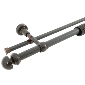 Карниз двухрядный 240 см металл/пластик цвет коричневый