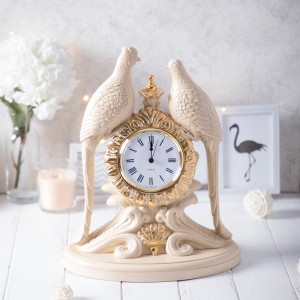 43007 Часы настольные Павлины Айвори BOGACHO