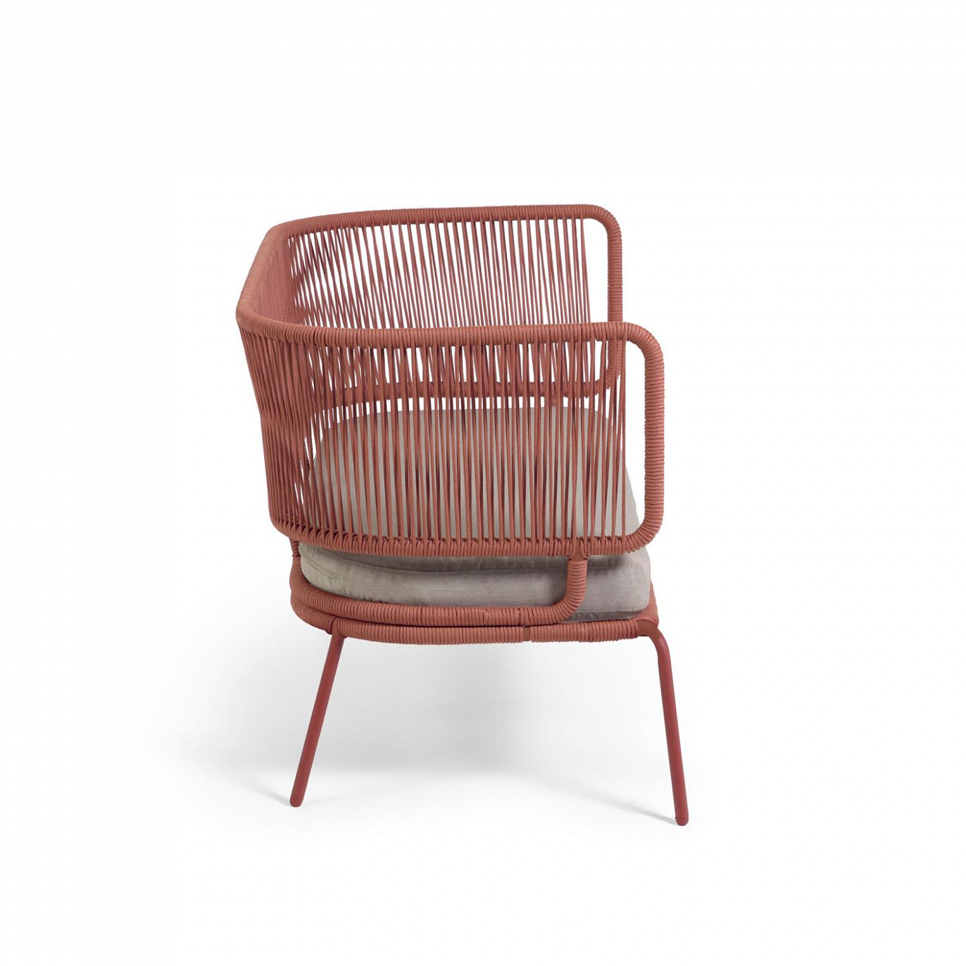 097882 Диван 2-х местный с терракотовой веревкой и оцинкованной сталью 135 см La Forma Nadin - Вид №1