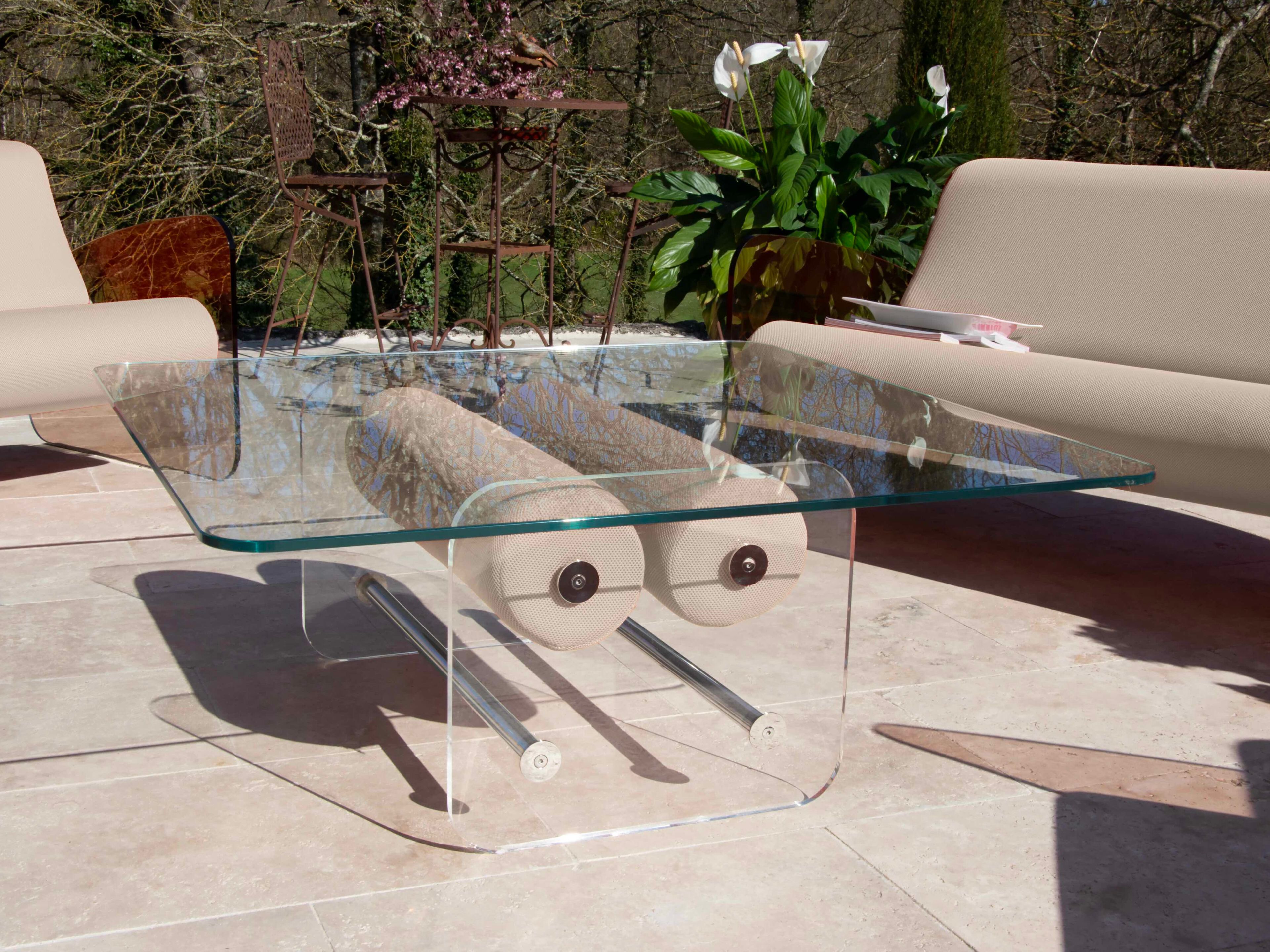 Квадратный стол из ПММА и стекла KUUMO COFFEE TABLE XL MW BEIGE ARCH-00075694