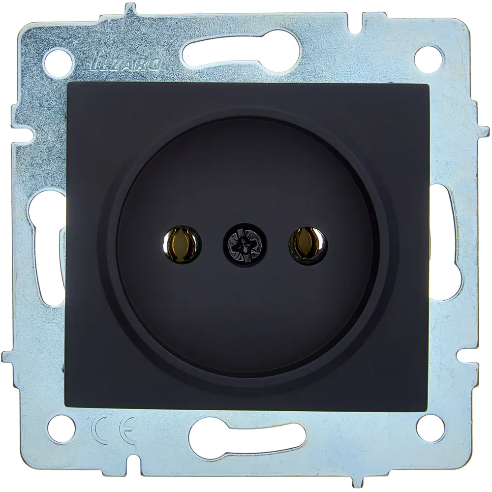 Розетка встраиваемая Lezard Asti без заземления цвет черный бархат STLM-2095379