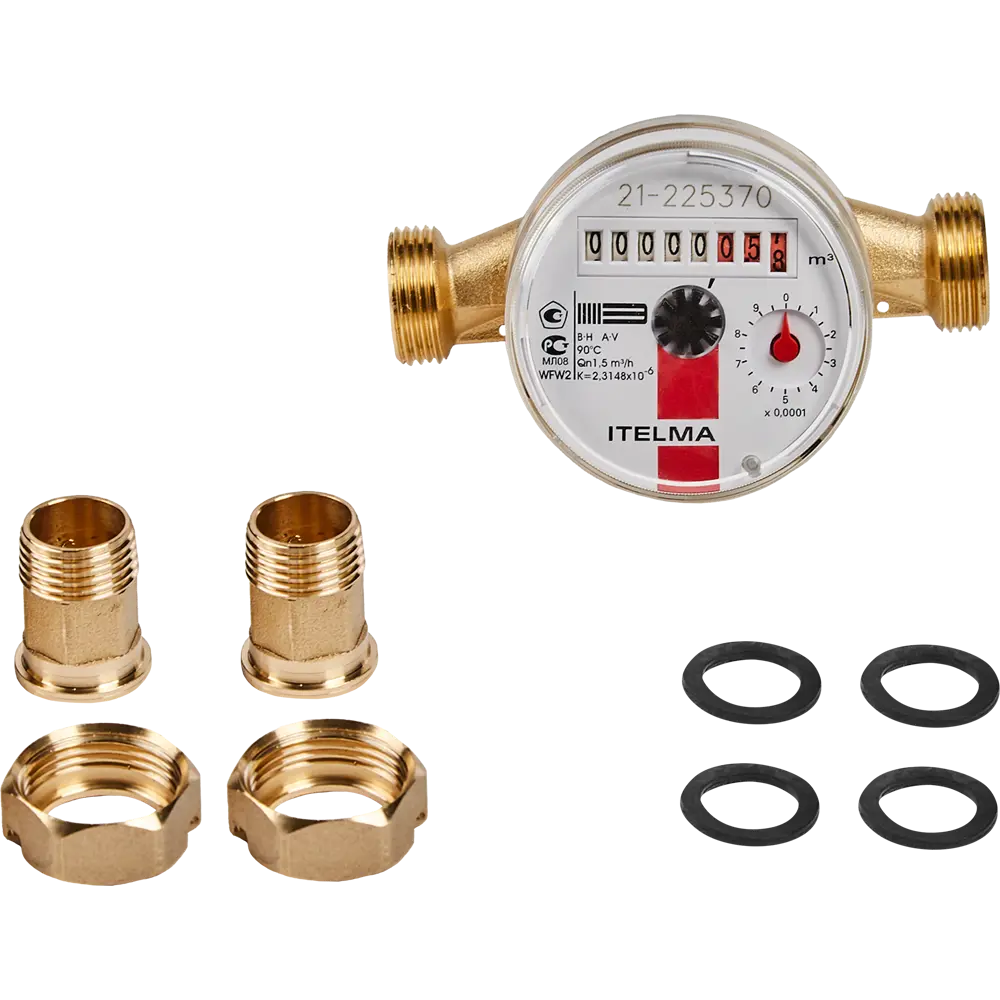 Счетчик воды Itelma 1/2" для точного учета горячего и холодного водоснабжения 18626861 STLM-0011778 - Вид №1