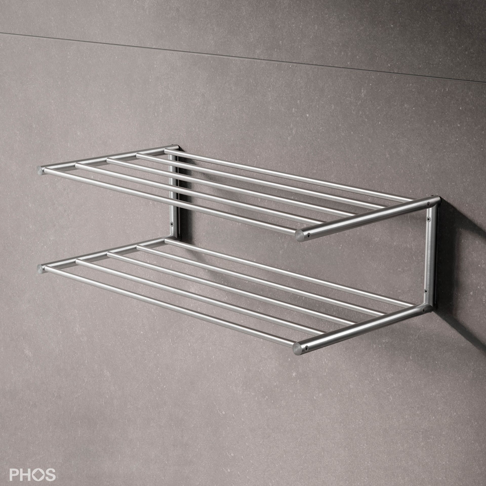 SR1000-2W-B Полотенцесушитель настенный, 1 поле, 2 уровня, ширина 100 см PHOS  - Вид №1