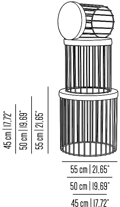 Il Bronzetto Пуф с мягкой подкладкой из латуни Cage Cag04set - Вид №4
