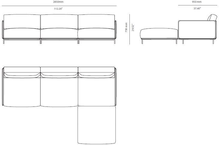 PRADDY 3-х местный тканевый диван Elysian Tr054* - Вид №4