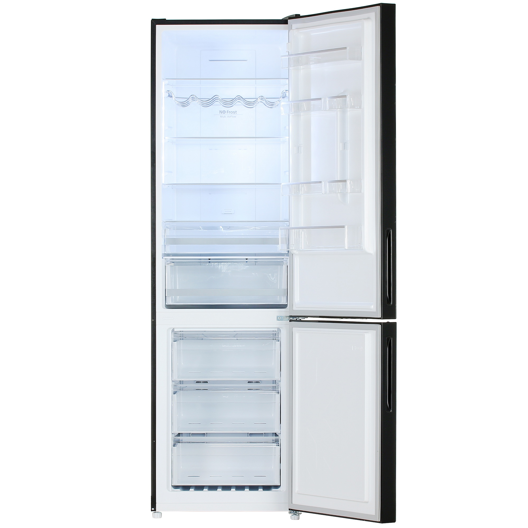 5032030 Холодильник с морозильником   DEXP RF-CN350DMG/SI черный STDN-0119652 - Вид №1