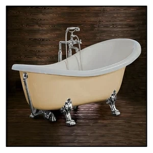 Ванна Akcjum Rectime 160 WR-03-01-Ch-N овальная бежевая с хромированными ножками