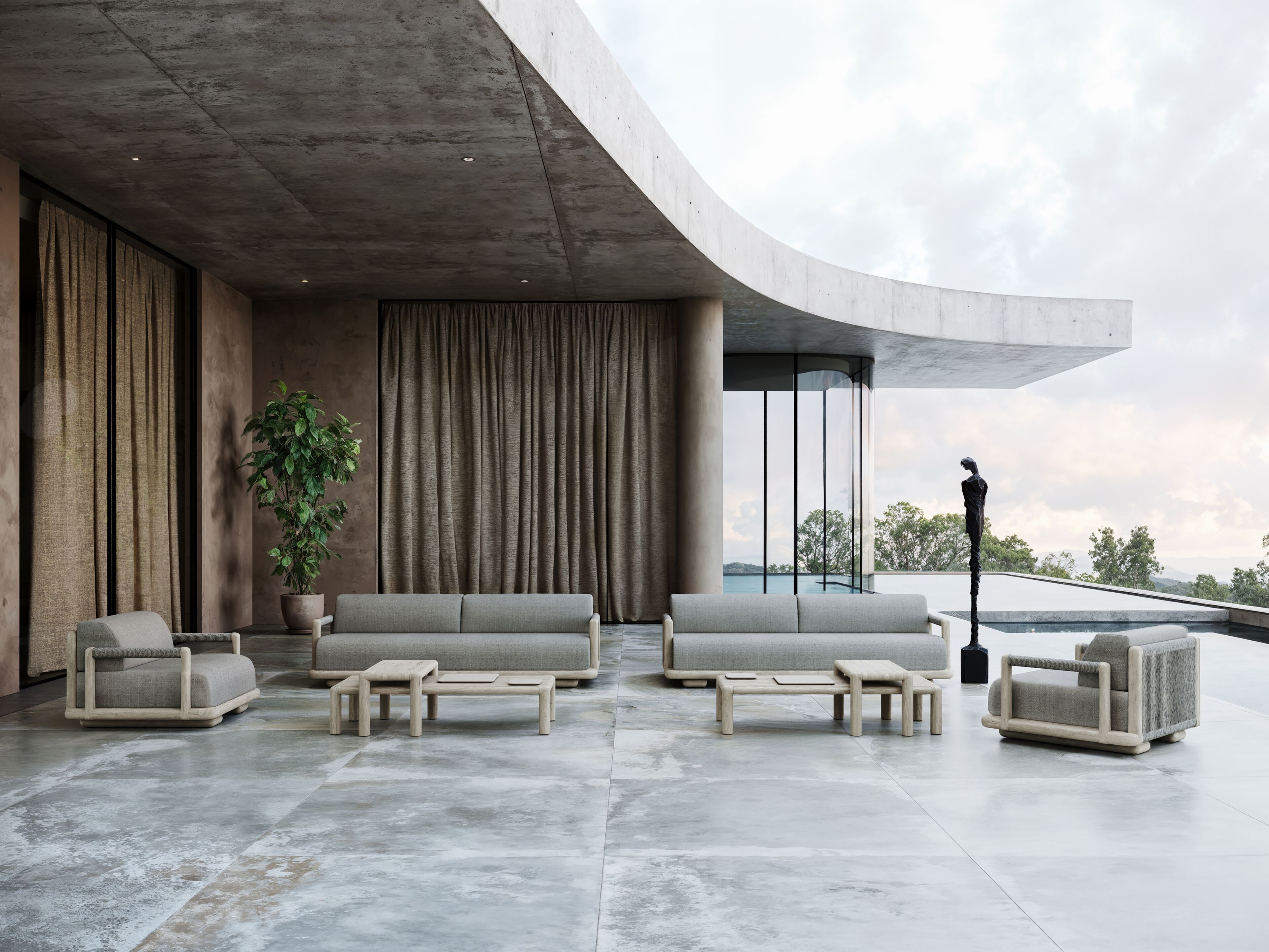 Деревянный прямоугольный низкий садовый столик SNOC Caleo ARCH-00077649 - Вид №1