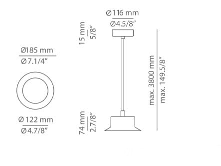 Металлический подвесной светильник с регулируемой яркостью Estiluz Мэн ARCH-00113551 - Вид №4