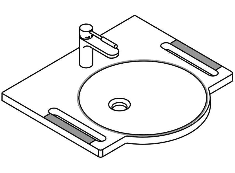 950.19.025 Комплект умывальника и смесителя HEWI Waschtische  - Вид №2