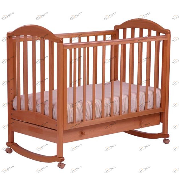 Детская кроватка с ящиком "Лютик" светлый орех ФАБРИКА ЛЕЛЬ  338453 Коричневый Santreyd 