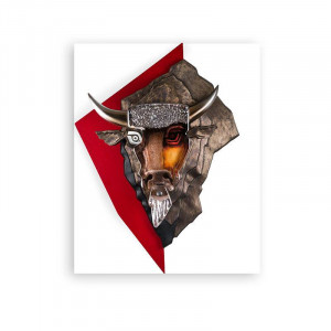 68182 Панно "Бык II", коричневое/красное, 580/720 мм Maleras