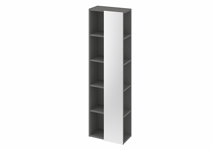 9742372111 IDO Elegant стеллаж, с зеркалом, 400 мм, черный матовый - Вид №3