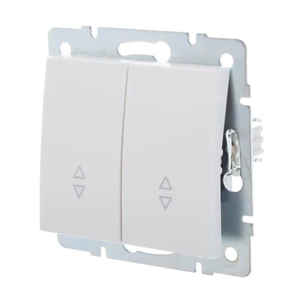 Выключатель проходной встраиваемый Lezard Rain 2 клавиши, цвет белый STLM-2089215