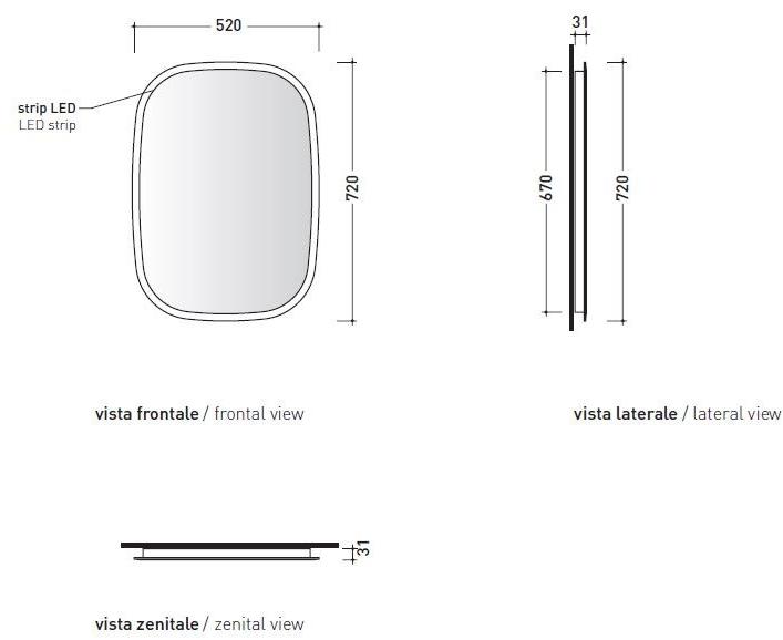 Ceramica Flaminia Настенное зеркало со встроенной подсветкой Flag FG172SPE - Вид №7