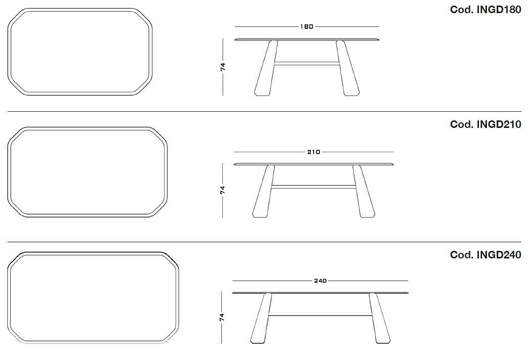 Прямоугольный металлический стол Secolo Inge ARCH-00039770 - Вид №5
