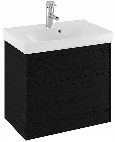 47434 IFO Sense тумба под умывальник с двумя ящиками, W = 600 мм, W1 = 622 мм, шпон черного дуба - Вид №6