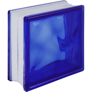 Стеклоблок Волна окрашенный в массе цвет синий