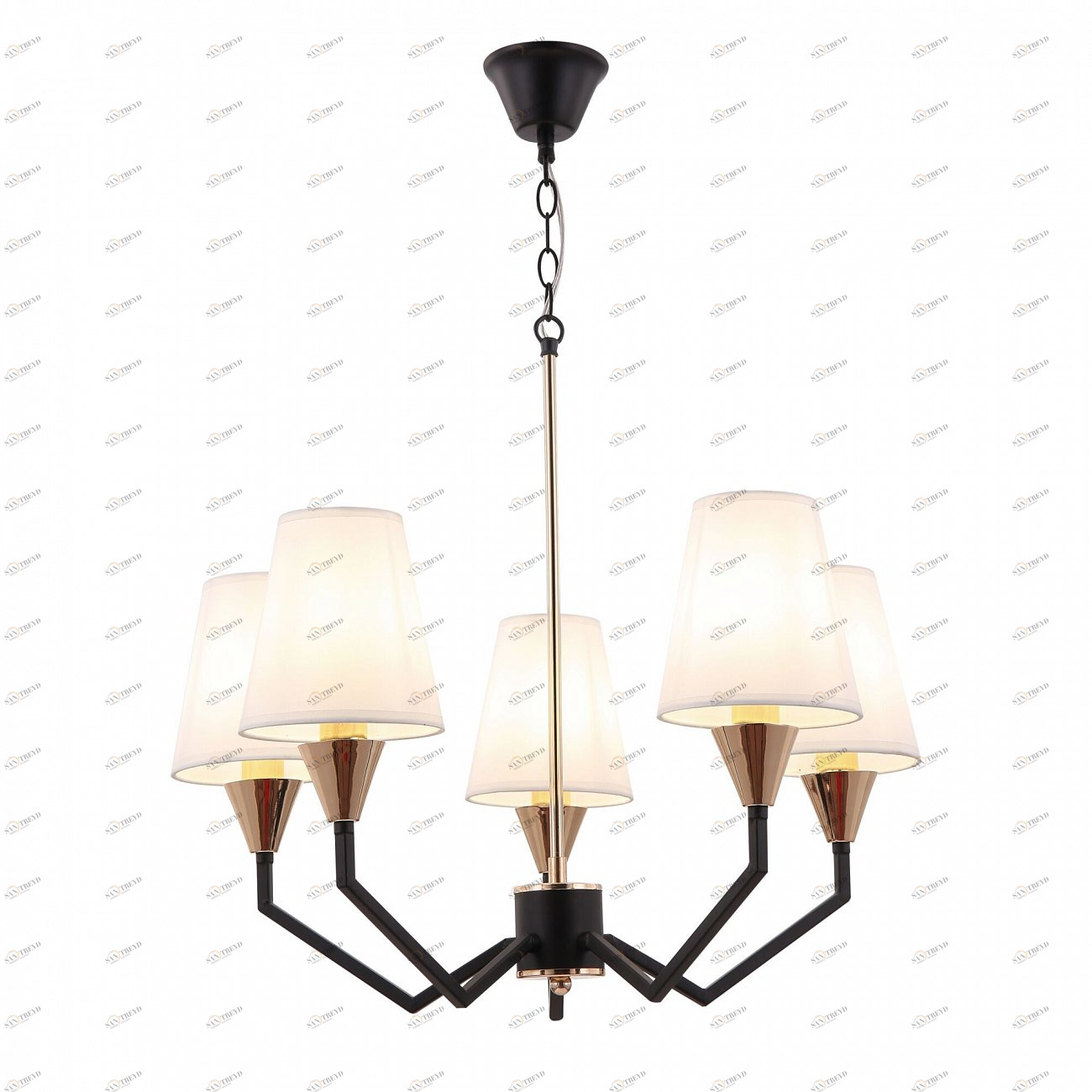 Люстра подвесная черная с белыми плафонами Allegra FR5001PL-05B FREYA MODERN 00-3956389 Черный