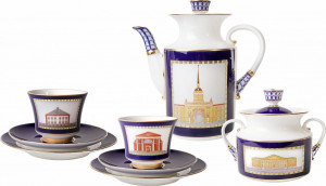 10612672 Императорский фарфоровый завод Сервиз кофейный 6/20 "Классика Петербурга" "Банкетная" Твёрдый фарфор